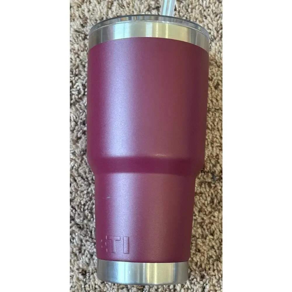 YETI Rambler 30 oz Tumbler MagSlider Lid Harvest Red Retired Stainless Steel Cup